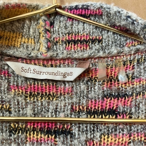 Soft Surroundings | Calais Aztec Southwestern Open Front Cardigan Sweater Size M - Picture 3 of 14